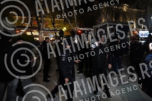 A gathering of several non-governmental organizations, opposition parties and citizens gathered on Cvetni trg for the 