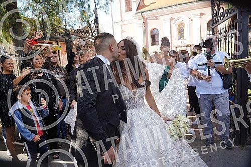 Bojana Rodic and Mirko Sijan, accompanied by relatives and friends, arrived for the wedding in the Church in Surcin, where Mirko was baptized as a baby.