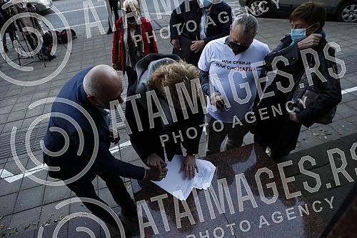 The Democratic Party and the Assembly of Free Serbia held a joint press conference in front of the Ministry of Health and Of the Republic Public Prosecutor's Office, and the topic of the conference was the filing of criminal charges against the Prime