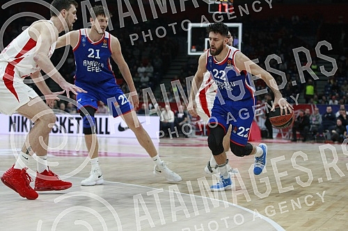 Match of Round 22 of Euroleague between BC Crvena zvezda vs BC Anadolu Efes Istanbul.Utakmica 22. kola Evrolige izmedju KK Crvena zvezda i KK Anadolu Efes.