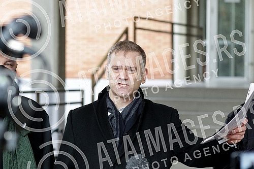 In front of the Third basic prosecutor's office, a press conference was held by the deputy president of the Party of freedom and justice, Borko Stefanovic, on the topic 