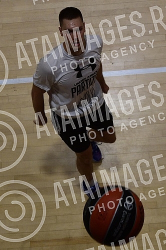 The open part of the training of the players of KK Partizan Mozzart Bet in the small hall of the Stark Arena and making statements before the trip to Berlin, where on Friday, October 7, the first match of this year's Euroleague season awaits them, ag The open part of the training of the players of KK Partizan Mozzart Bet in the small hall of the Stark Arena and making statements before the trip to Berlin, where on Friday, October 7, the first match of this year's Euroleague season awaits them, ag