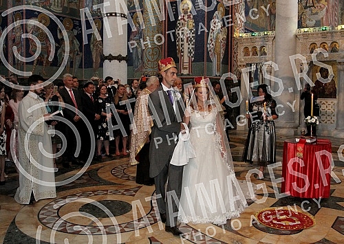 Wedding at Oplenac, in the church of St. George - Prince Djorde Karadordevic and Felon Rajon Karadordevic (Fallon Rayman).Svadba na Oplencu, u crkvi Svetog Djordja - Princ Djorde Karadordevic i Felon Rajman Karadordevic (Fallon Rayman)