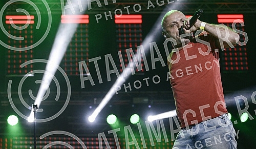 Concert of rock band Hladno pivo held on Beer fest.Koncet rok grupe Hladno pivo na Bir festu (Beer fest).