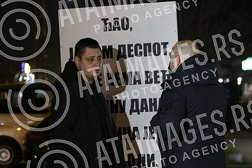 Parents, family and friends of little Despot Mrdjic, who was killed in Prvomajska Street in Zemun on November 24, 2020, when his leg was stuck in the door when getting off the bus, gathered tonight, on the anniversary of his death, and blocked traffi