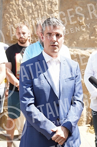 In front of the Supreme Court of Cassation, the press conference of the Democratic Party of Serbia regarding the decision of the Court of Appeal in the case in which the vice-president of that party, Uros Jankovic, was convicted of embezzlement with 