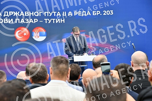 Serbian President Aleksandar Vucic attended the opening ceremony of the reconstructed road Novi Pazar - Tutin.Predsednik Srbije Aleksandar Vucic prisustvovao je ceremonije otvaranja rekonstruisanog puta Novi Pazar - Tutin.
