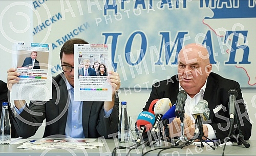 A press conference of the president of that party, Dragan Markovic-Palma, was held in the premises of United Serbia.U prostorijama Jedinstvene Srbije odrzana konferencija za novinare predsednika te stranke Dragana Markovica - Palme.