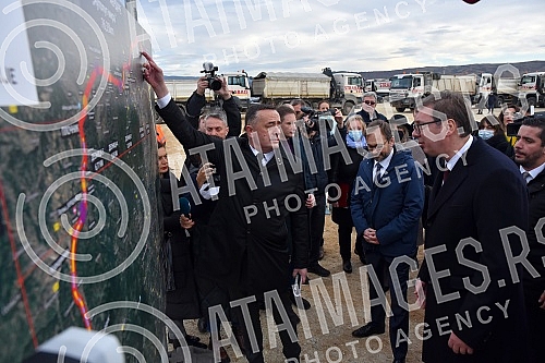 The President of the Republic of Serbia, Aleksandar Vucic, attended the ceremony marking the beginning of works on the construction of the highway E-80 Nis (Merosina) - Plocnik (Beloljin), phase 1, section Merosina-Merosina 1.Predsednik Republike S