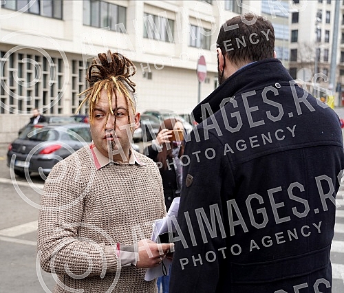 Stefan Djuric Rasta is leaving the court after reaching an agreement in the First Basic Court in Belgrade on admitting guilt for illegal possession of drugs, which he concluded with the Belgrade Higher Public Prosecutor's Office, and was sentenced to