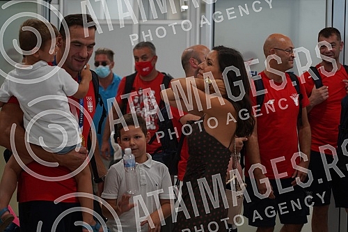 Karate player Jovana Prekovic, who won a gold medal and a gold water polo team of Serbia at the Olympic Games in Tokyo, arrived in Serbia and on that occasion a press conference was held at the Nikola Tesla Airport.Karatiskinja Jovana Prekovic koja 
