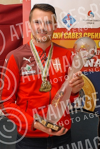 Konferencija za medije Kuglaskog saveza Srbije povodom osvajanja zlatne medalje na Svetskom prvenstvu u Nemackoj. Konferencija za medije Kuglaskog saveza Srbije povodom osvajanja zlatne medalje na Svetskom prvenstvu u Nemackoj.