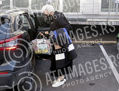 Television presenter Dusica Jakovljevic before entering the clinic where she underwent surgery - breast augmentation.Televizijska voditeljka Dusica Jakovljevic pred ulazak u kliniku gde se podvrgla operaciji - povecanje grudi.