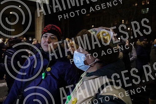 In front of the Presidency, a protest is being held against the excavation of lithium and pine on the territory of the whole of Serbia, under the name 