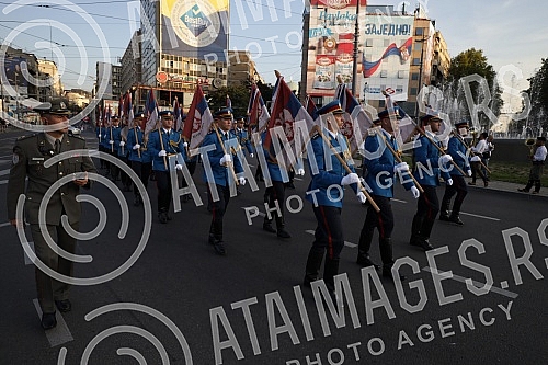 The central manifestation on the occasion of the Day of Serbian Unity, Freedom and the National Flag is being held on Savka Square near the monument to Stefan Nemanja. Centralna manifestacija povodom Dana srpskog jedinstva, slobode i nacionalne zas
