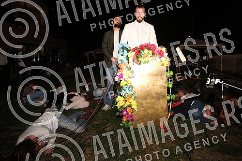 After the elections for the President of the Republic of Serbia in Head office of Ljubisa Preletacevic - Beli (Luka Maksimovic).Posle prvog kruga glasanja na izborima za predsednika Republike Srbije u prostorijama kandidata Ljubise Preletacevica - B