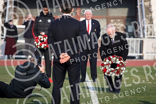 Marking anniversary of FC Manchester United airplane tragedy.Obelezavanje godisnjice avionske nesrece Mancester Junajteda.