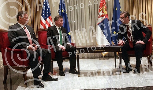 The President of the Republic of Serbia, Aleksandar Vucic, met with the US Deputy Assistant Secretary of State, Gabriel Escobar, and the European Union Special Representative for Belgrade-Pristina Dialogue and Other Western Balkans Regional Issues, M