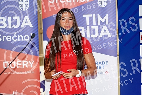 A press conference of the Serbian national athletics team was held at Nikola Tesla Airport before leaving for Tokyo for the Olympic Games. Na aerodromu Nikola Tesla odrzana je konferencija za medije atletske reprezentacije Srbije pred polazak u Tok