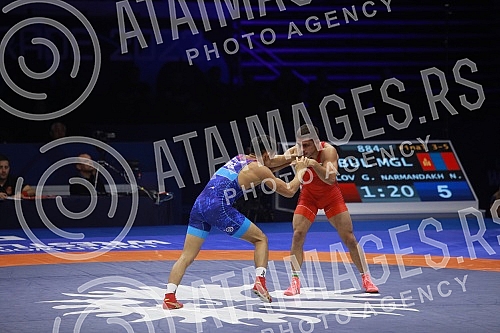 Fight for the bronze medal in the category up to 61 kg freestyle, Georgi Valentinov Vangelov (BUL) Islam Bazarganov (AZE).Borba za bronzanu medalju u kategoriji do 61 kg slobodnim stilom, Georgi Valentinov Vangelov (BUL) Islam Bazarganov (AZE).