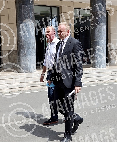 The president of the Freedom and Justice Party, Dragan Djilas, gave a statement to the First Basic Public Prosecutor's Office regarding the charges he filed against Serbian President Aleksandar Vucic and Finance Minister Sinisa Mali for 