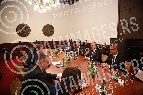 The Serbian and Turkish Foreign Ministers Nikola Selakovic and Mevlut Cavusoglu met in the Palace of Serbia.U Palati Srbija odrzan je sastanak ministara spoljnih poslova Srbije i Turske, Nikole Selakovica i Mevluta Cavusoglua.