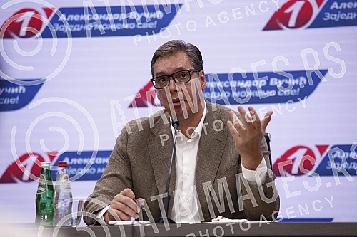 Address by Aleksandar Vucic after the session of the Presidency of the Serbian Progressive Party.Obracanje Aleksandra Vucica posle sednice Predsednistva Srpske napredne strane .