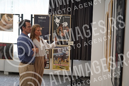 Prince Filip Karadjordjevic and Princess Danica Karadjordjevic at the Film Center of Serbia exhibition 