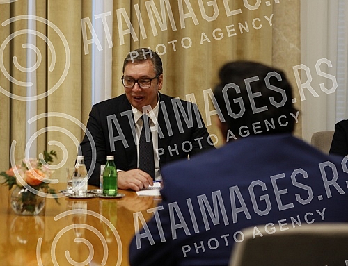 Bilateral meeting between the President of the Republic of Serbia, Aleksandar Vucic  and the Minister of Foreign Affairs of the People 's Republic of Bangladesh, Abul Kalam Abdul Momen.Bileteralni sastanak predsednika Republike Srbije Aleksandra Vu