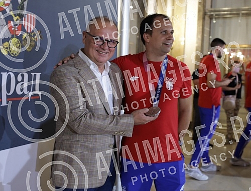 On the plateau in front of the City Assembly of Belgrade, a reception was organized for the members of the Serbian Olympic team who won nine medals at the Games in Tokyo, and the Olympians addressed the audience from the balcony of the City Assembly.