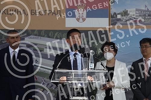 The President of the Republic of Serbia, Aleksandar Vucic, attended the ceremony of laying the foundation stone for the construction of a vaccine factory for the Chinese company Sinofarm, with the joint investment of Serbia, the People's Republic of