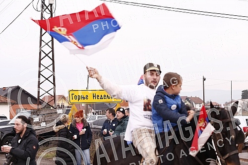 Roadblock in Gornji Nedeljice due to the announcement of the continuation of the Jadar project.Bolokada puta u Gornjim Nedeljicama zbog najave nastavak projekta Jadar.