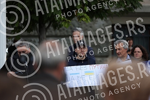 Protest of Russian emigrants against the mobilization that is being carried out in Russia, and at the invitation of the Russian movement 