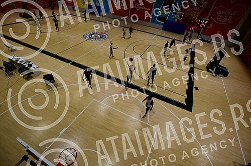 The open part of the training of the players of KK Partizan Mozzart Bet in the small hall of the Stark Arena and making statements before the trip to Berlin, where on Friday, October 7, the first match of this year's Euroleague season awaits them, ag The open part of the training of the players of KK Partizan Mozzart Bet in the small hall of the Stark Arena and making statements before the trip to Berlin, where on Friday, October 7, the first match of this year's Euroleague season awaits them, ag