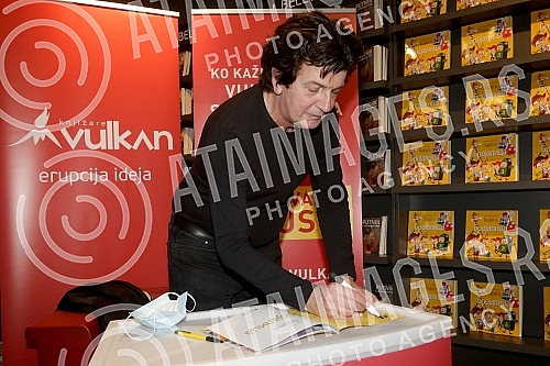 At the Vulkan bookstore in the Usce Shopping Center, Momcilo Bajagic Bajaga signed his book 