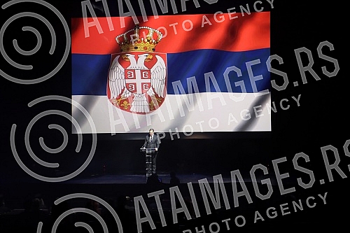 The ceremonial academy in Belgrade's Kombank hall marked the Day of Remembrance for the victims of the 1999 NATO aggression.
Svecanom akademijom u beogradskoj Kombank dvorani, obelezen je Dan secanja na stradale u NATO agresiji 1999. godine. The ceremonial academy in Belgrade's Kombank hall marked the Day of Remembrance for the victims of the 1999 NATO aggression.
Svecanom akademijom u beogradskoj Kombank dvorani, obelezen je Dan secanja na stradale u NATO agresiji 1999. godine.