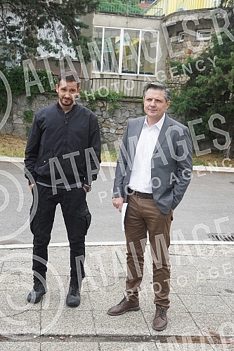 On the set of the new domestic series