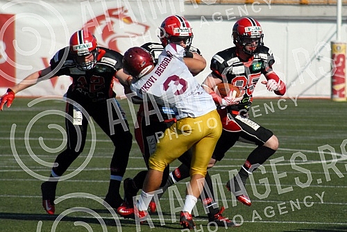 Final four Belgrade Europe Champions League odrzan na stadionu Vozdovac (TC Stadion) u Beograd. Finalna utakmica izmedju SBB Vukovi (Belgrade/Serbia) i Carlstad Crusaders(Sweden).