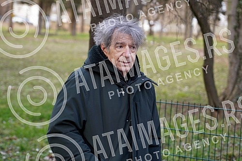 Recording of a TV show about Predrag Miki Manojlovic on Kosutnjak.Snimanje TV emisije o Predragu Mikiju Manojlovicu na Kosutnjaku