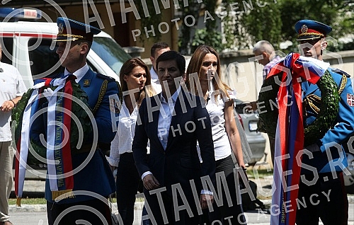 On the occasion of marking the Day of the Fighter, laying wreaths on the monument 