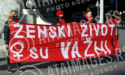 On the occasion of the International Day against Femicide, the Autonomous Women's Center and Women in Black from Belgrade, with the support of the women's association Anima from Djulica (BiH), organized a street action, in black and silent, on Republ On the occasion of the International Day against Femicide, the Autonomous Women's Center and Women in Black from Belgrade, with the support of the women's association Anima from Djulica (BiH), organized a street action, in black and silent, on Republ