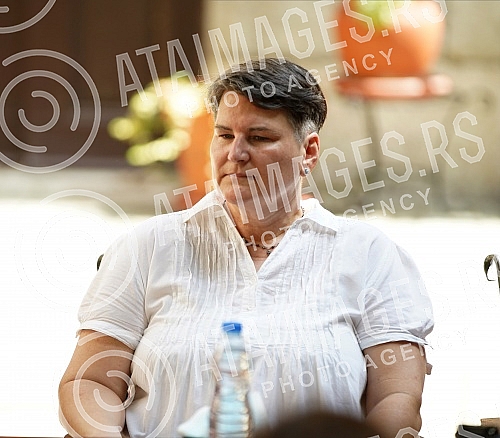 Press conference on the occasion of the opening of the summer theater stage THEATER (which will be located in the yard of the Captain Misina building - Rectorate of the University of Belgrade). Konferencija za medije povodom otvaranja letnje pozori