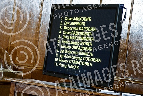 The draw was held which specifies the number of the candidates for election to the President of the Republic of Serbia.
Odrzan zreb kojim se utvrdjuje redni broj kandidata na izborima za predsednika Republike Srbije. The draw was held which specifies the number of the candidates for election to the President of the Republic of Serbia.
Odrzan zreb kojim se utvrdjuje redni broj kandidata na izborima za predsednika Republike Srbije.