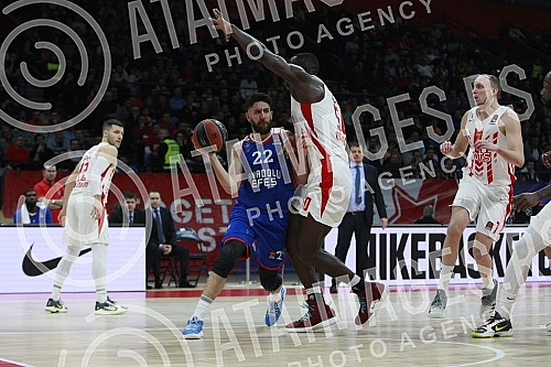 Match of Round 22 of Euroleague between BC Crvena zvezda vs BC Anadolu Efes Istanbul.Utakmica 22. kola Evrolige izmedju KK Crvena zvezda i KK Anadolu Efes.