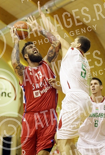 Prijateljska utakmica muskih seniorskih kosarkaskih reprezentacija Srbije i Madjarske u sklopu priprema za Evropsko Prvenstvo 2015 (European Championship 2015).