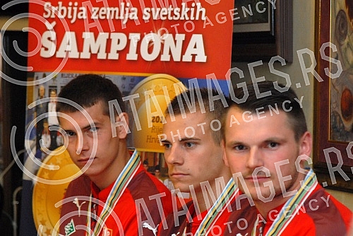 Konferencija za medije Kuglaskog saveza Srbije povodom osvajanja zlatne medalje na Svetskom prvenstvu u Nemackoj.