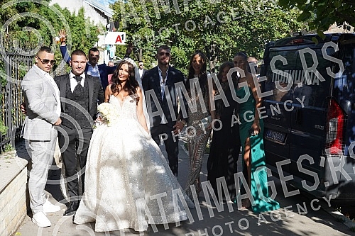 Bojana Rodic and Mirko Sijan, accompanied by relatives and friends, arrived for the wedding in the Church in Surcin, where Mirko was baptized as a baby.