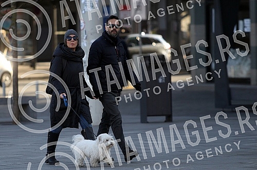 Atmosphere on Republic Square without open catering facilities due to stricter measures to suppress the spread of coronavirus.Atmosfera na Trgu repubilke bez otvorenih ugostiteljskih objekata zbog poostrenih mera za suzbijanje sirenja korona virusa