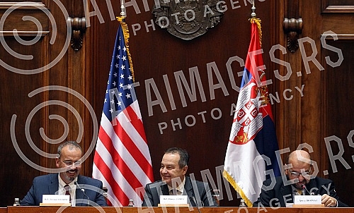 he President of the National Assembly of the Republic of Serbia, Ivica Dacic, addressed the gathering on the occasion of marking the 140th anniversary of the establishment of diplomatic relations between Serbia and the United States.
Predsednik Naro he President of the National Assembly of the Republic of Serbia, Ivica Dacic, addressed the gathering on the occasion of marking the 140th anniversary of the establishment of diplomatic relations between Serbia and the United States.
Predsednik Naro