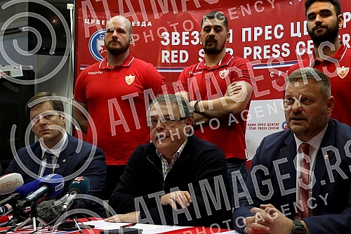 An extraordinary press conference of the Waterpolo Club Crvena zvezda after the incident and attacks on players in Split (Croatia).
Vanredna pres konferencija Vaterpolo kluba Crvena zvezda posle incidenta i napada na igrace u Splitu. An extraordinary press conference of the Waterpolo Club Crvena zvezda after the incident and attacks on players in Split (Croatia).
Vanredna pres konferencija Vaterpolo kluba Crvena zvezda posle incidenta i napada na igrace u Splitu.